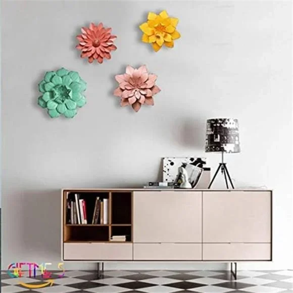 5 Dusty Light Pink Floral Metal Wall Art Decor(11.5x2 inch，1pc) - Picture 6 of 6